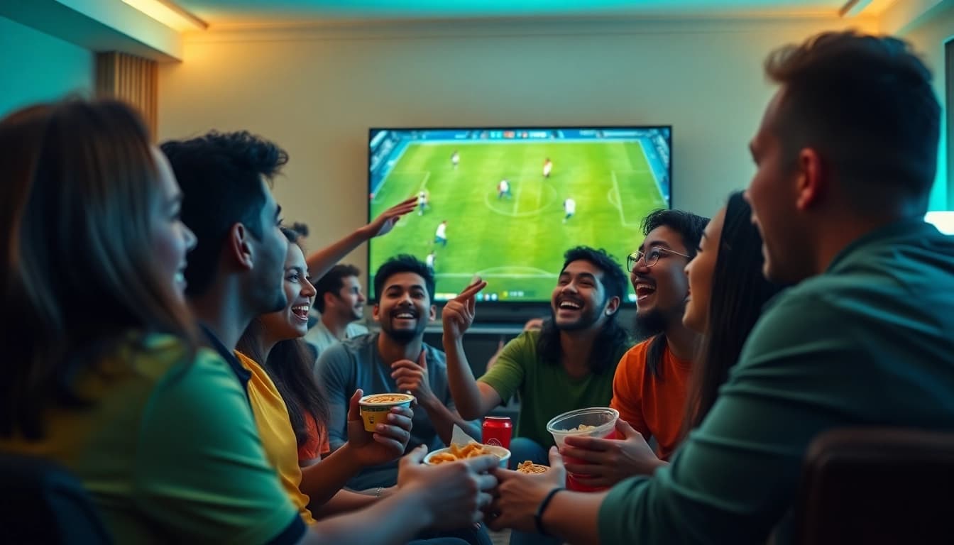 Exciting live soccer viewing experience with fans watching on OKWINTV.