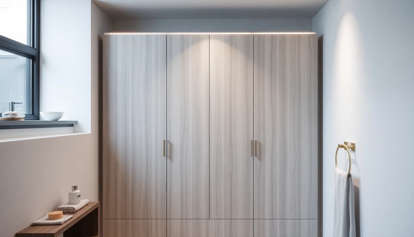 Erlebe einen spiegelschrank mit led Beleuchtung, der modernes Design und funktionale Eleganz vereint.
