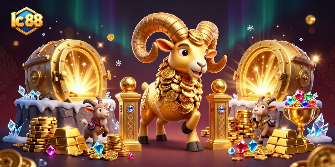 Experience thrilling moments at lc 88 with a majestic golden ram charging through a treasure vault.