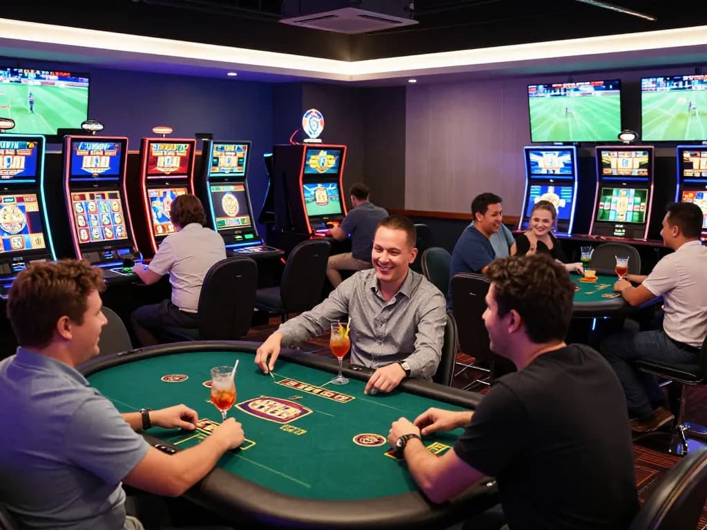 Players enjoying exciting games at LC88 online casino, capturing dynamic gaming moments.