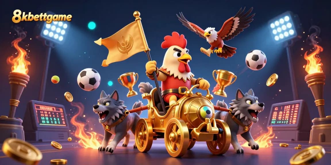 Join the action at 8xbettgame as the rooster warlord leads thrilling sports battles!