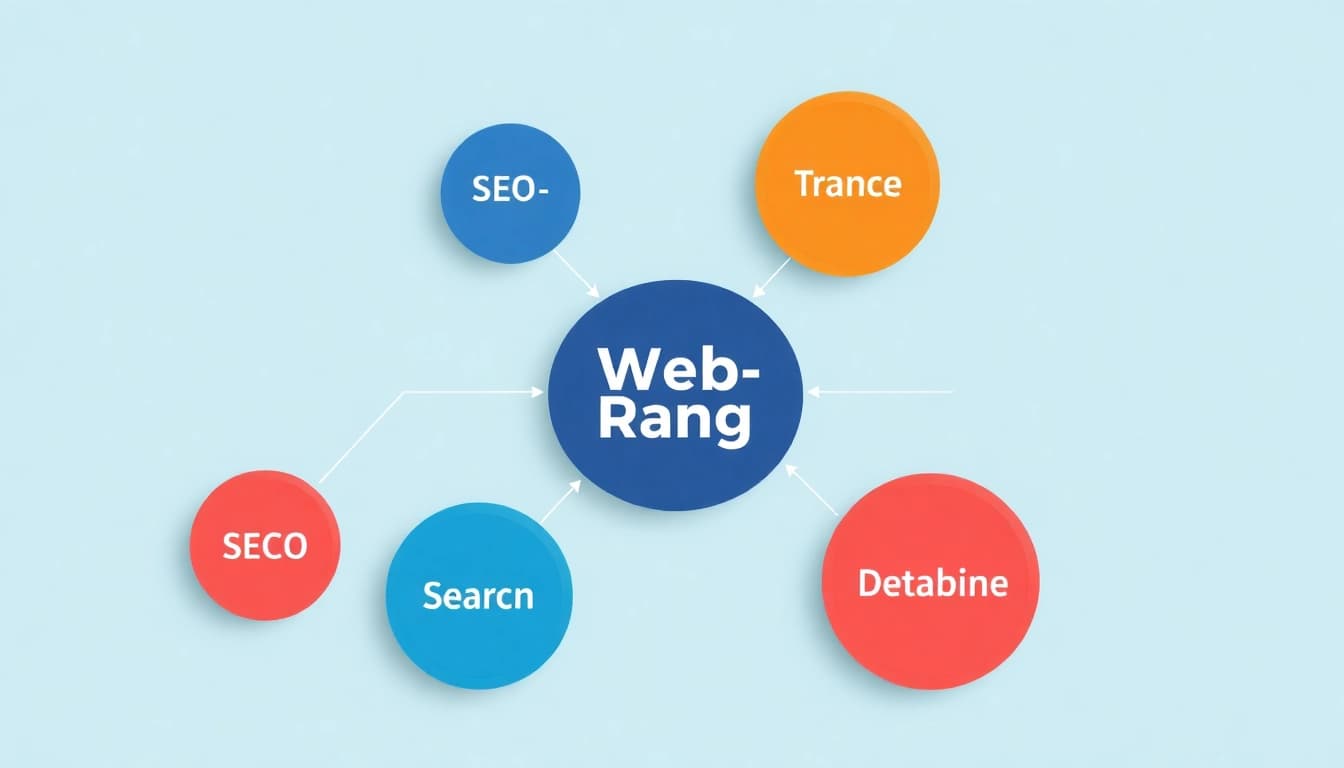 Visualisieren Sie den Web-Rang durch ein stilvolles, modernes Diagramm, das die Ranking-Faktoren kombiniert.