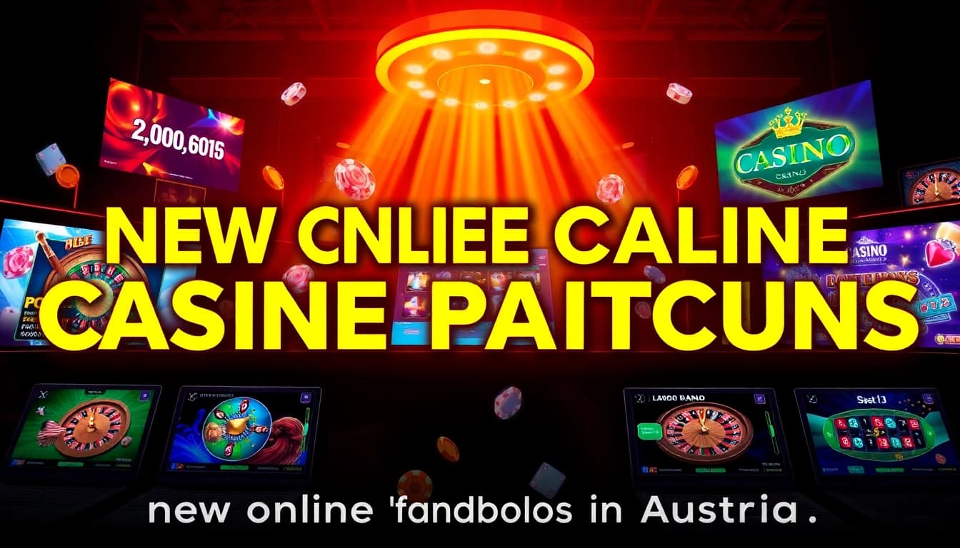 Neue online casinos österreic: Visual overview of different online casino platforms showcasing bonuses and games.