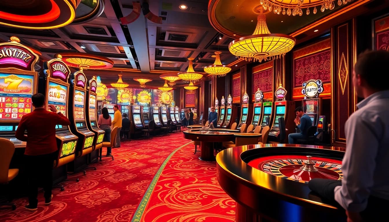 Spin the Slot777 machines with excitement at a glamorous casino.