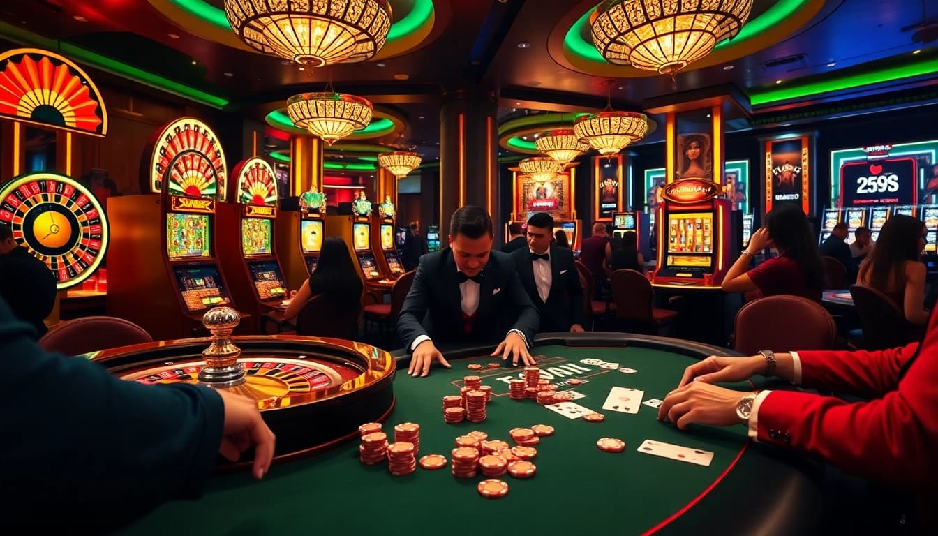 Experience the thrill of winning at Trang chủ Luck8 with vibrant casino visuals and excitement.