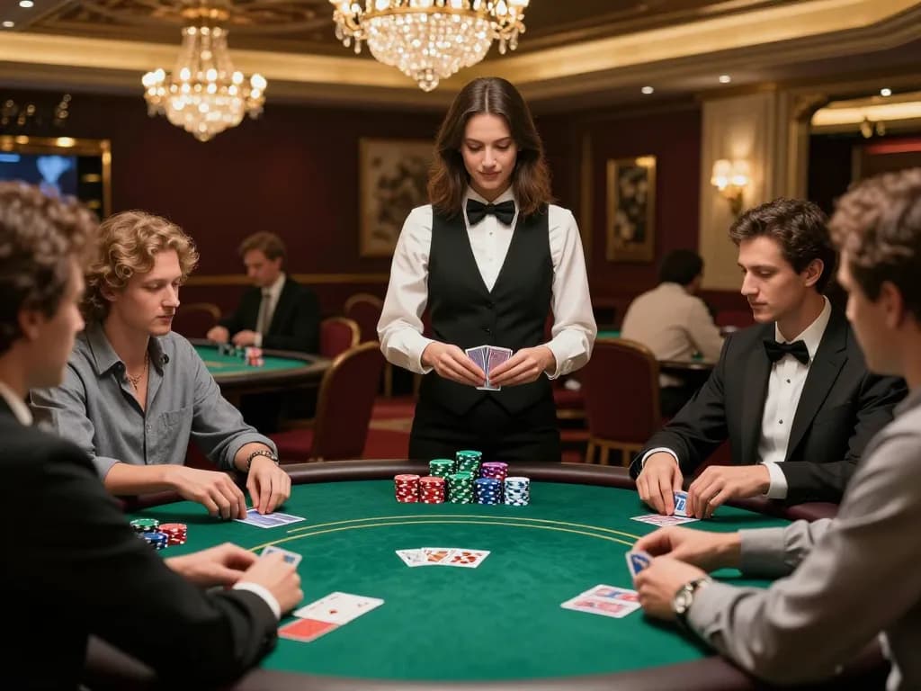 Experience the thrill of บ้านผลบอล7m in a luxurious poker setting with strategic gameplay and engaged players.