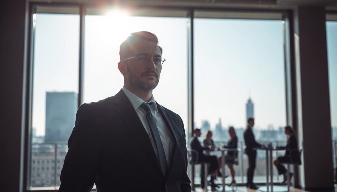 Professioneller Headhunter Berlin in modernem Büro mit Skyline im Hintergrund