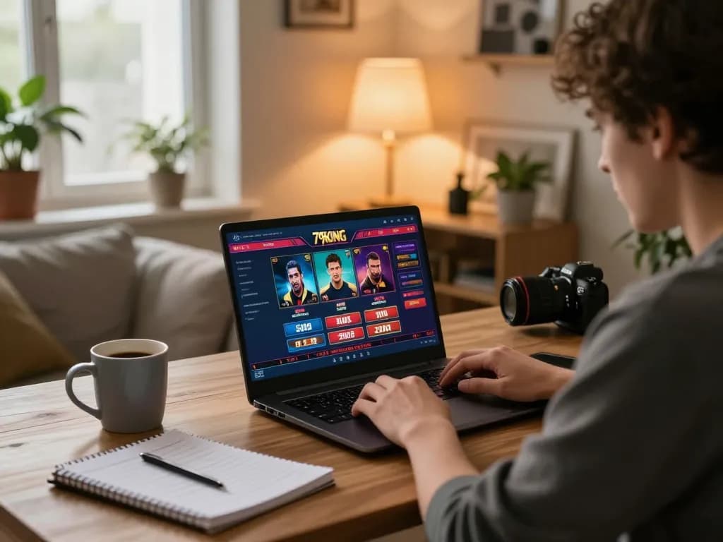 Engaging in strategic gameplay on 79KING's online platform with vibrant interface and cozy environment.