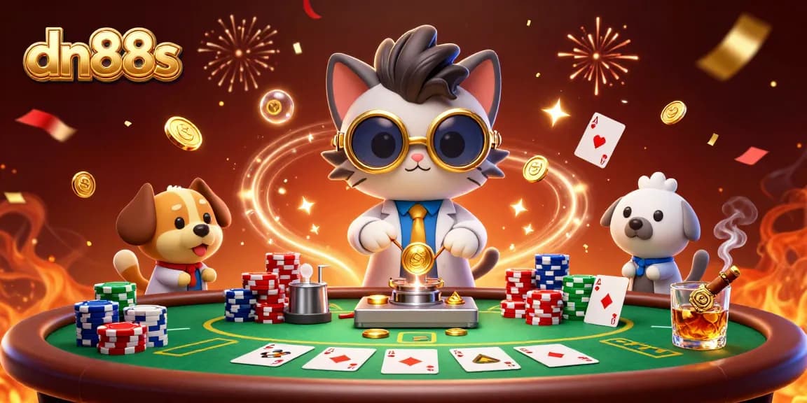 Engage with thrilling gameplay at dn88s, featuring a poker scene with vibrant colors and dynamic elements.