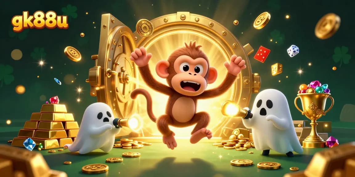 Experience thrilling action at gk88u's haunted casino with golden treasures and ghostly excitement.