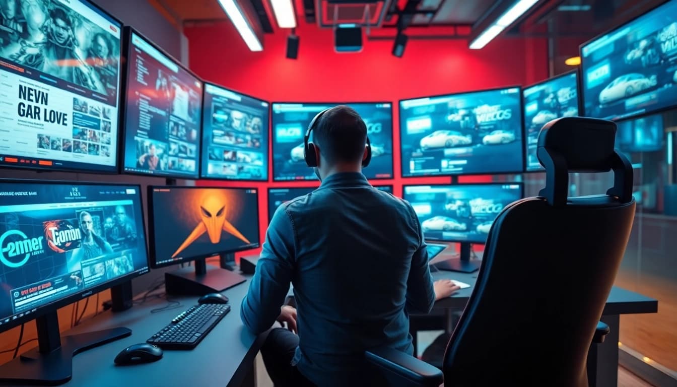 Gaming News journalist works in a vibrant, tech-savvy environment.