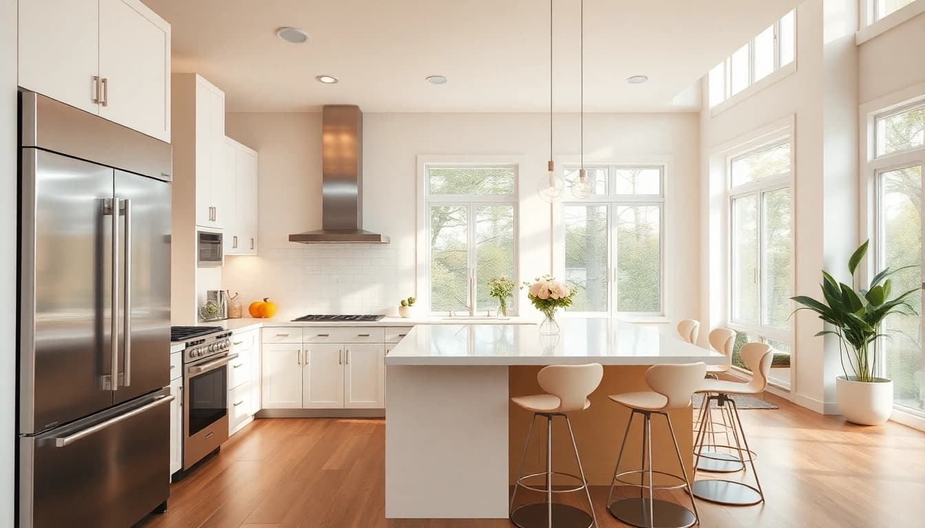 Beautifully remodeled kitchen showcasing modern design features, ideal for remodeling inspiration.