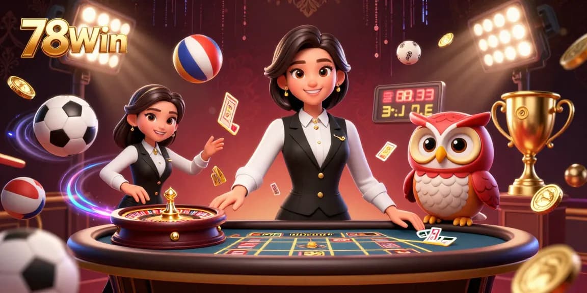 Experience the thrill of 78Win online betting with dynamic casino elements and engaging dealers.