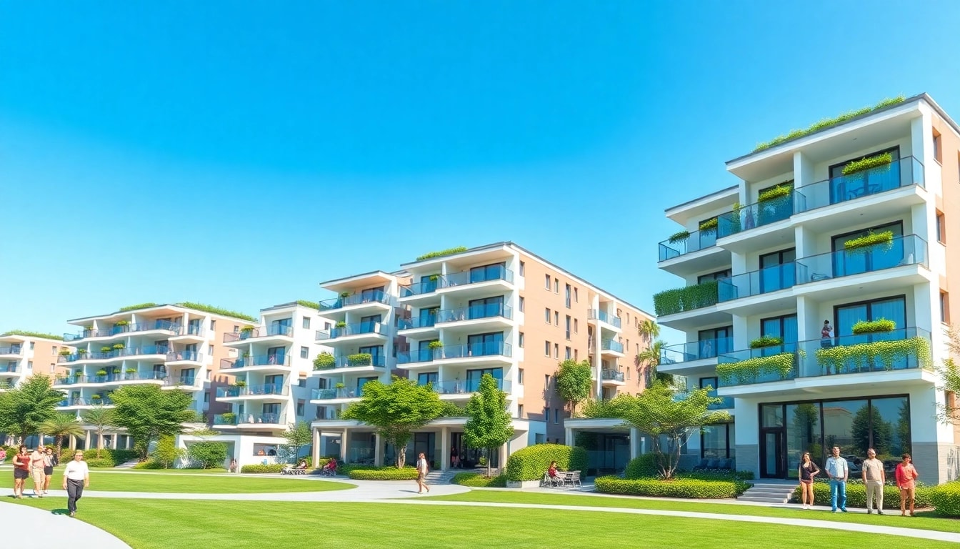 Wohnanlagen in Batumi mit modernen Architekturelementen und einladenden Außenbereichen gestalten das Stadtbild.