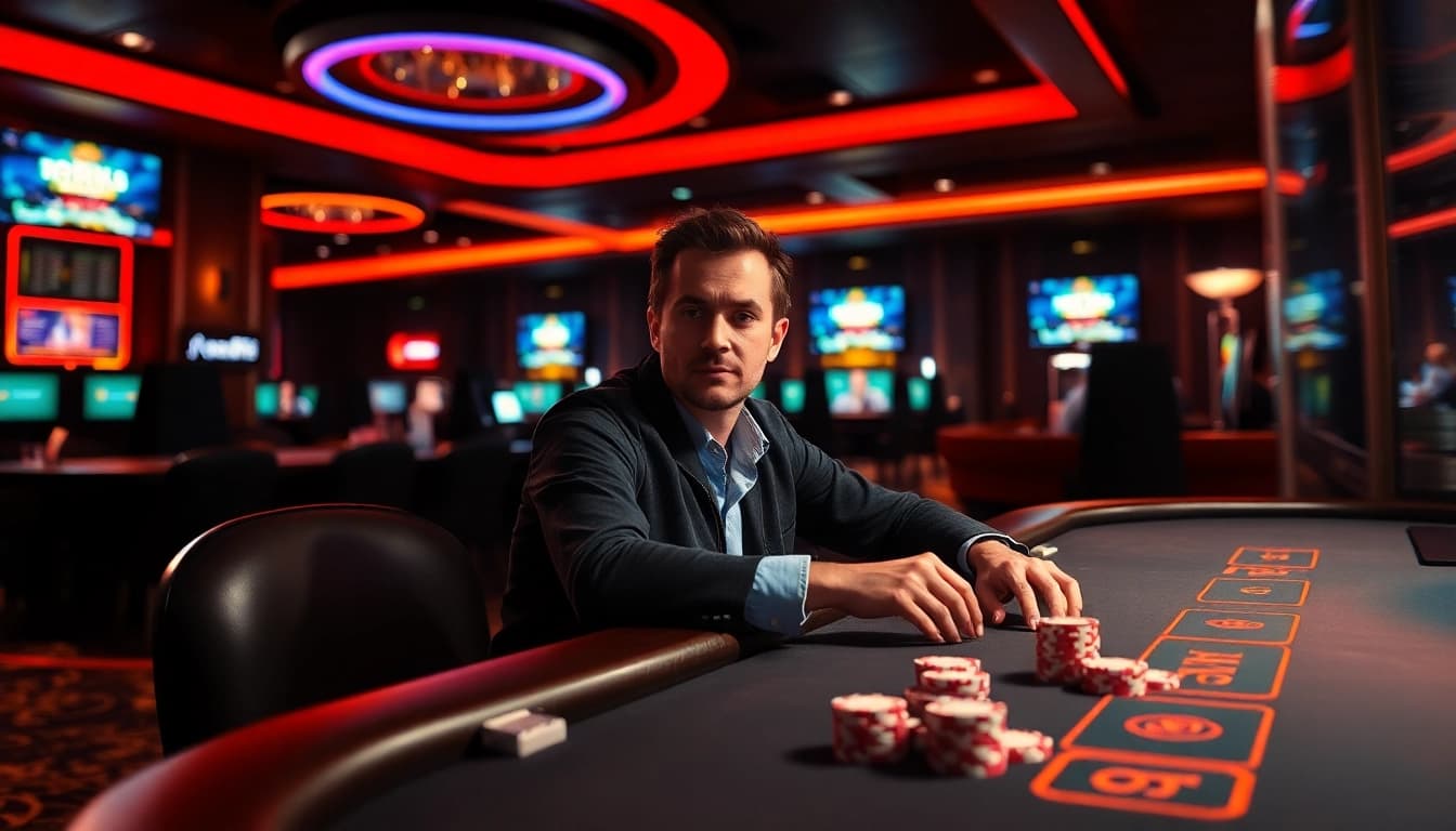 Casinos online Deutschland: Spieler genießt aufregendes Erlebnis in modernem Online-Casino.