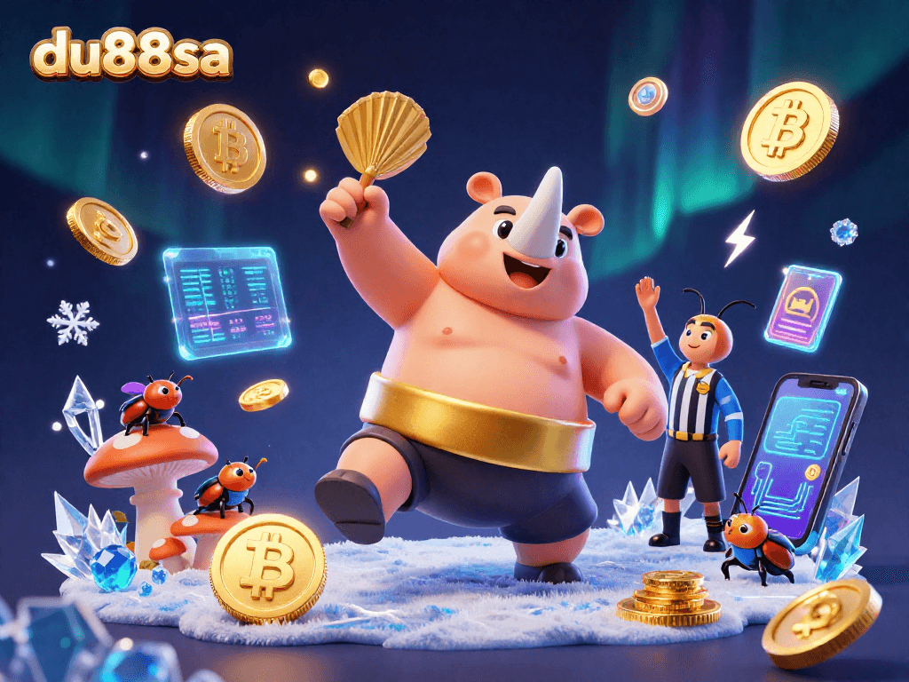 Engage with du88sa's dynamic crypto-themed casino scene featuring adorable insect champions.