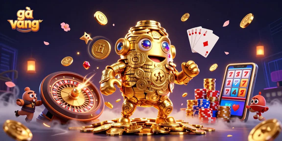 Experience excitement with gà vàng tv's vibrant casino scene featuring golden golems and dynamic gaming elements.