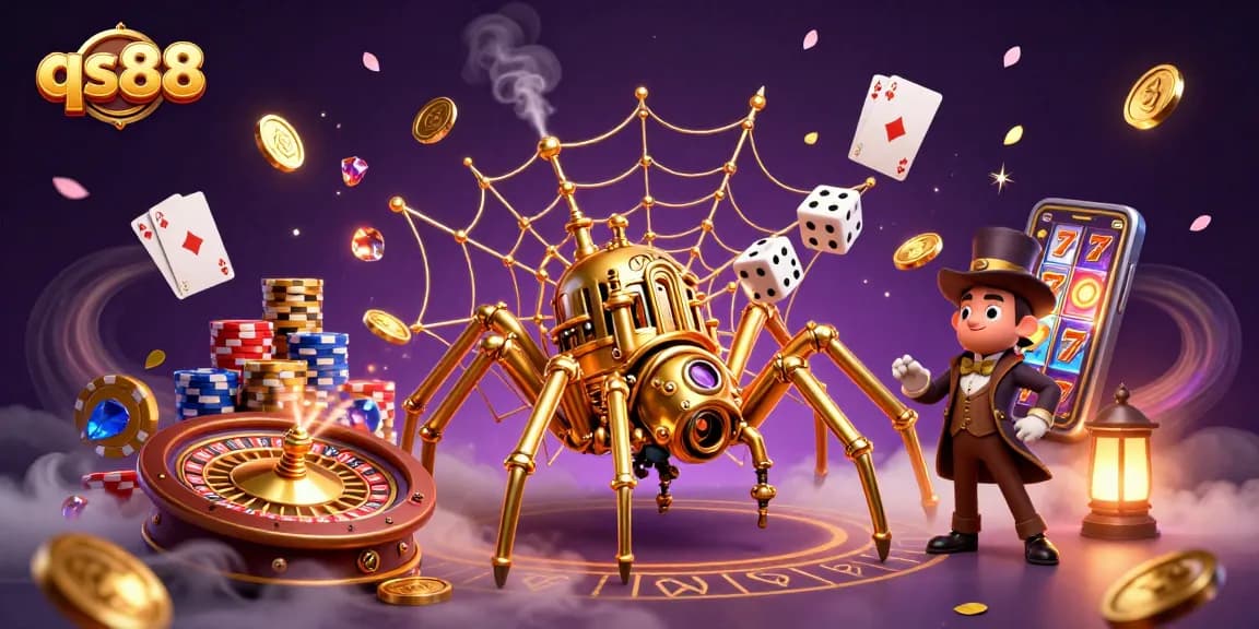 Experience the excitement at qs88 with a magical steampunk casino scene, lively games, and winning opportunities.