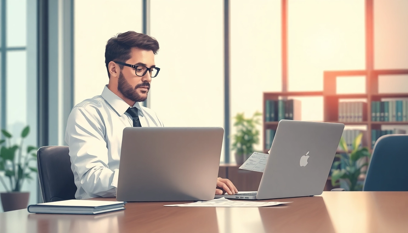 Headhunter Nürnberg arbeitet professionell in einem modernen Büro.