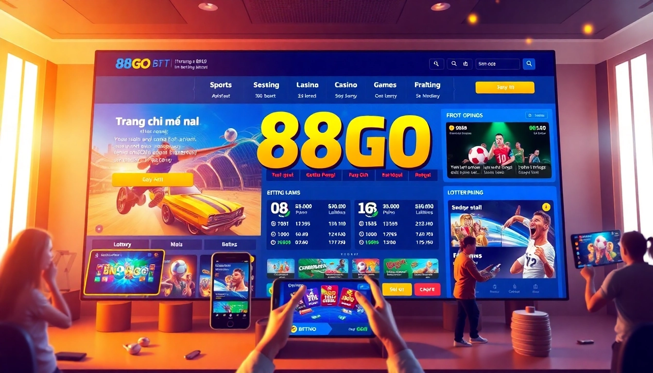 Interactive display of trang chủ 88GO, showcasing the vibrant gaming options available online.