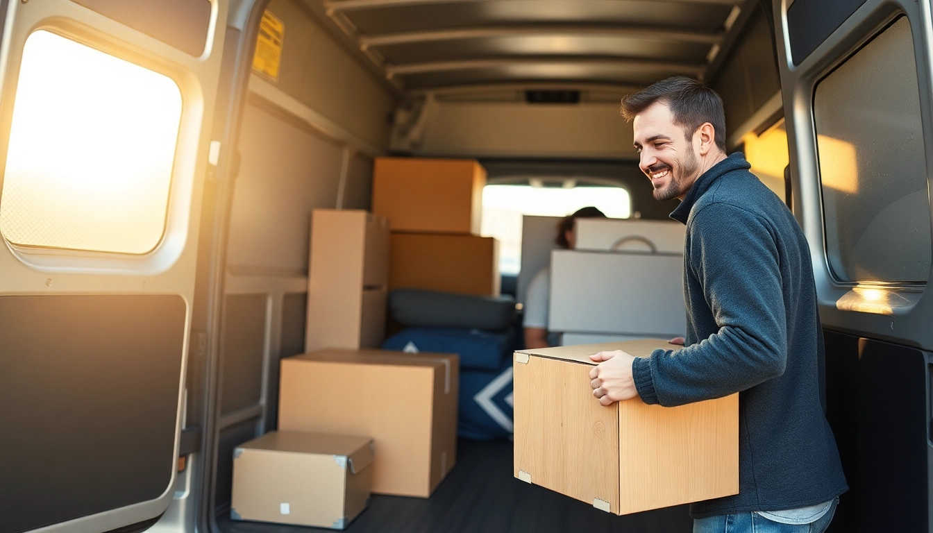 Umzugsunternehmen Wuppertal: Umzugshelfer beim sorgfältigen Verpacken von Möbeln in einem Umzugswagen.