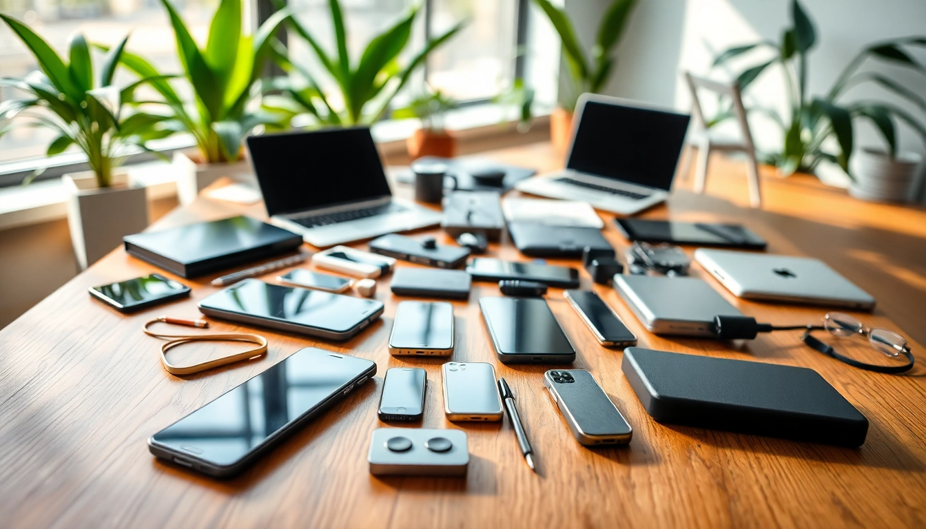 Technik Tipps zu verschiedenen elektronischen Geräten auf einem stilvollen Schreibtisch.