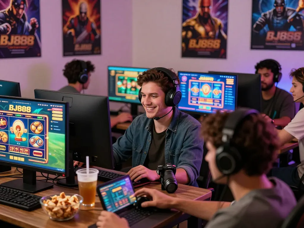 Engaging gaming session showcasing BJ888 online betting with diverse players and vibrant atmosphere.