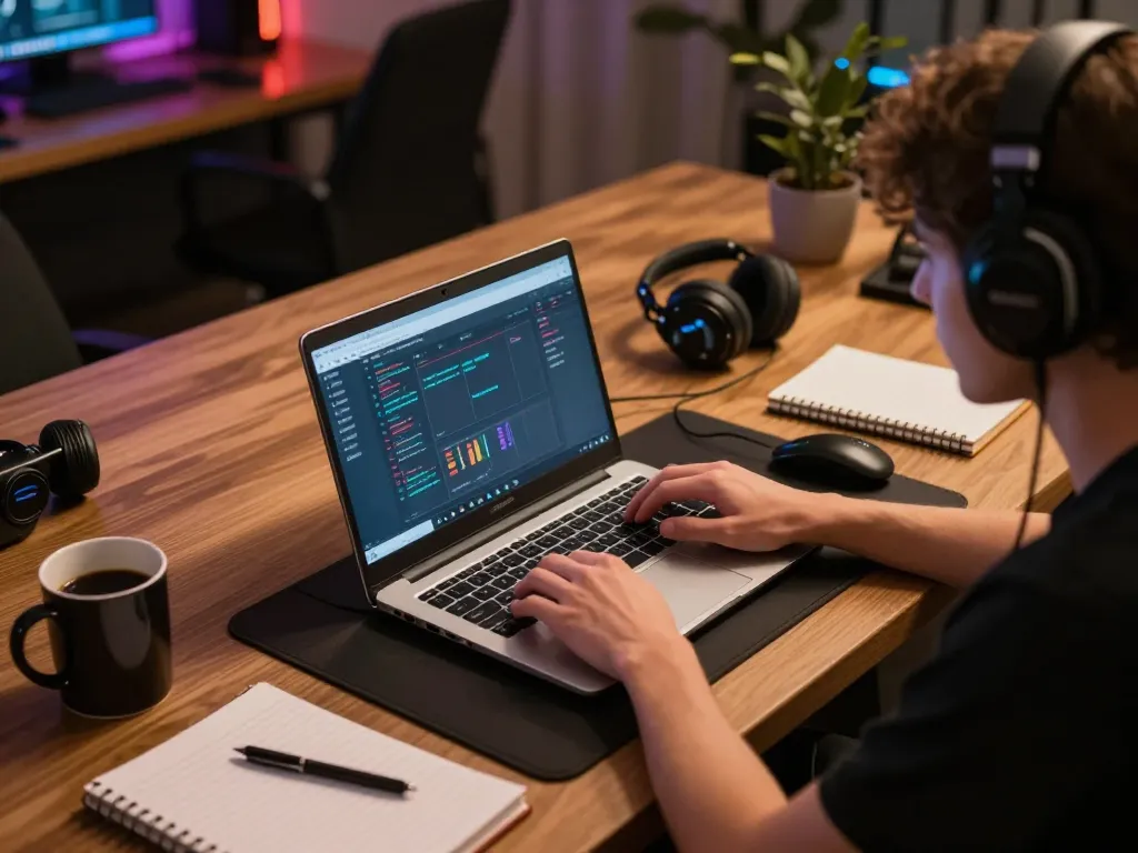 Engaging with LLWIN Function on a laptop for online gambling strategy.