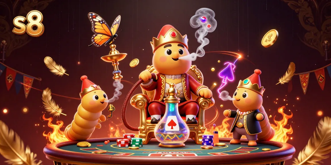 S8 transforms gaming by showcasing vibrant poker action and fun around a fascinating caterpillar character.