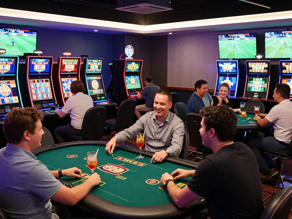 Players enjoying exciting games at LC88 online casino, capturing dynamic gaming moments.