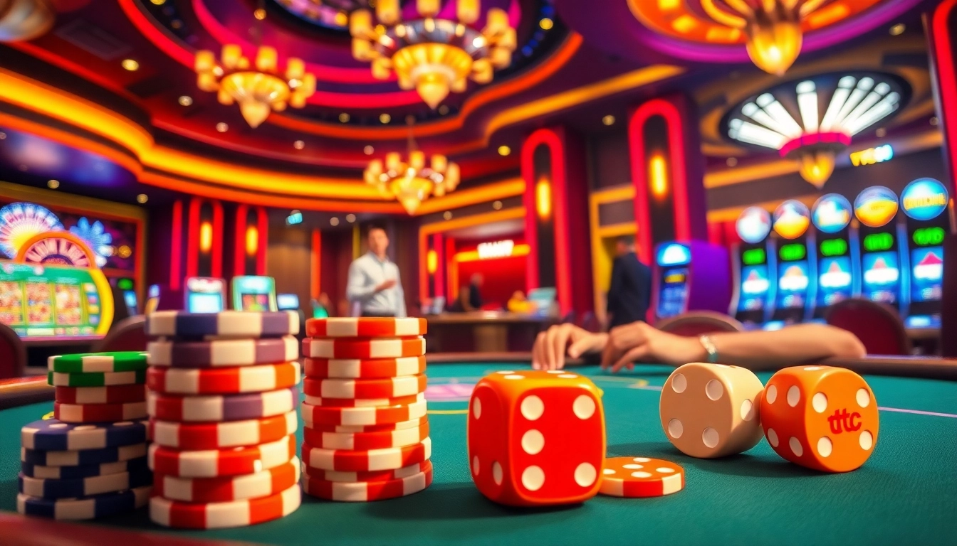 Engaging in poker at a casino table, with tr88-themed chips and dice enhancing the excitement.