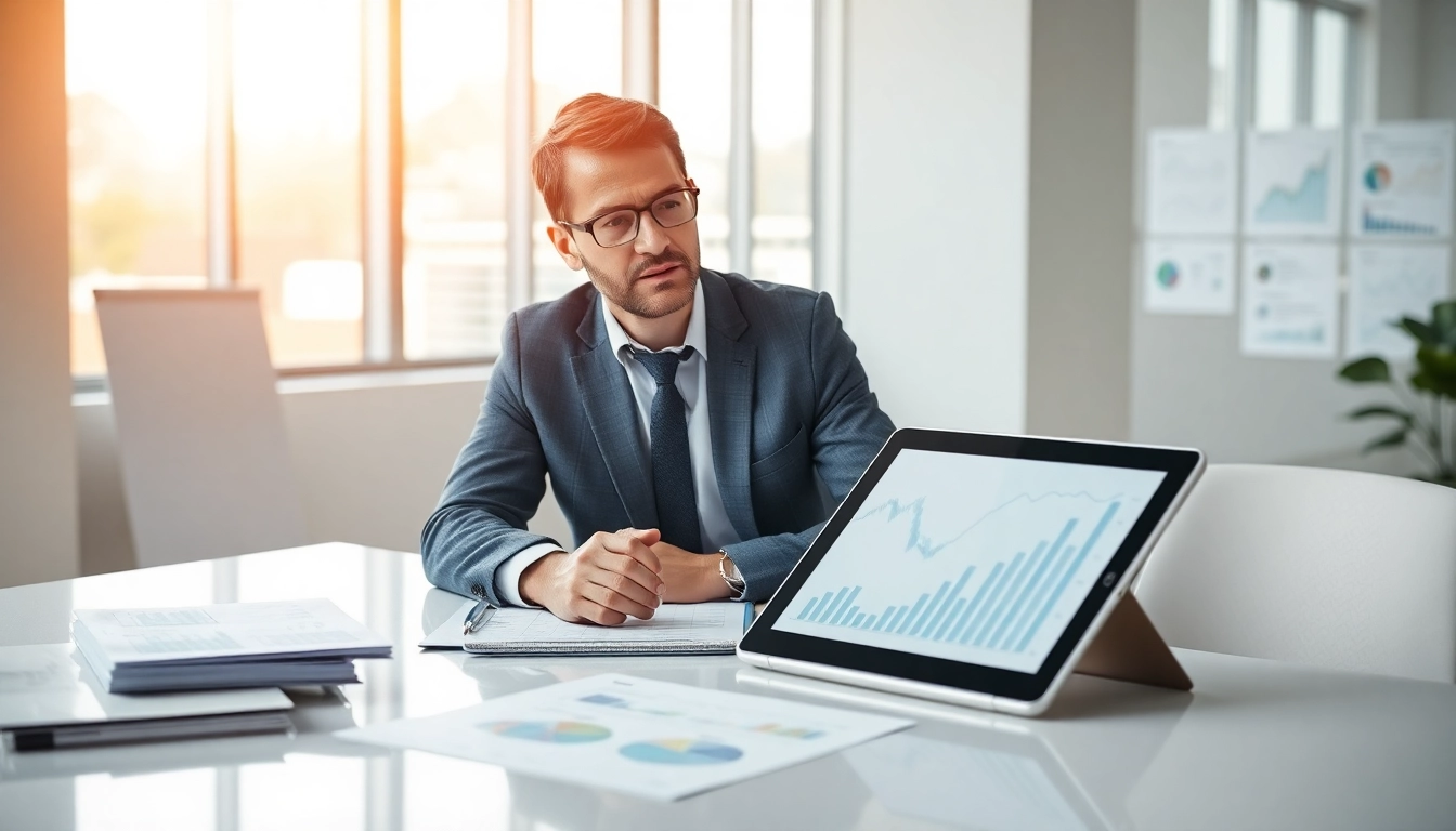 Strategien für passiv investieren in einem modernen Büro mit einem Finanzberater.
