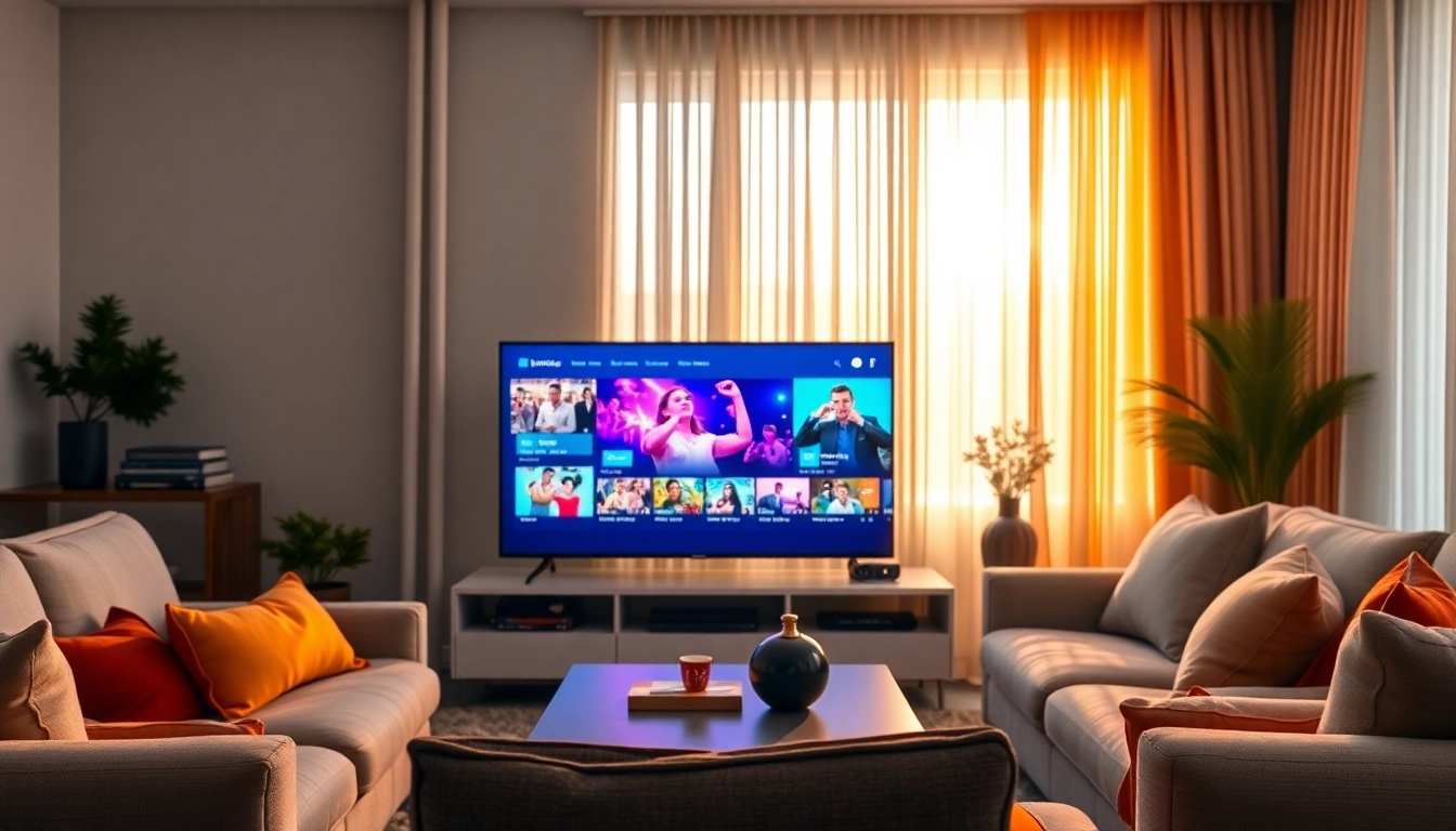 Erleben Sie Iptv Kaufen in einem modernen Heimkino mit großem Fernseher und gemütlicher Atmosphäre.