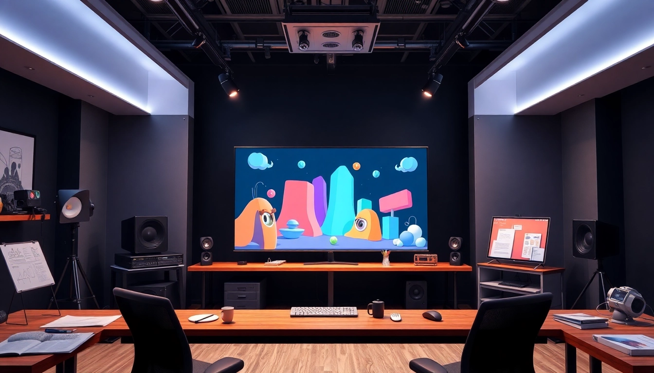 Showcasing Unternehmensanimation production in a vibrant animation studio.