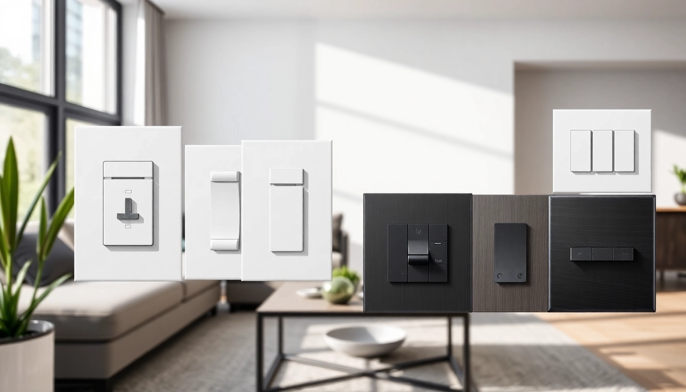 Merten Schalterprogramme in modern living room design, showcasing stylish and functional switch options.