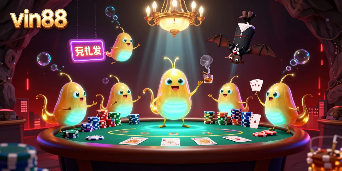 Experience the thrill of vin88 poker with glowworms illuminating the casino atmosphere.