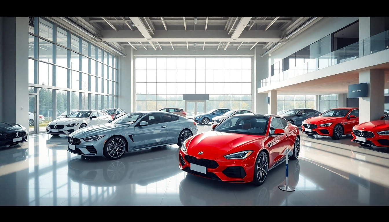 Auto kaufen in einem einladenden Autohaus mit verschiedenen Automodellen zur Auswahl.