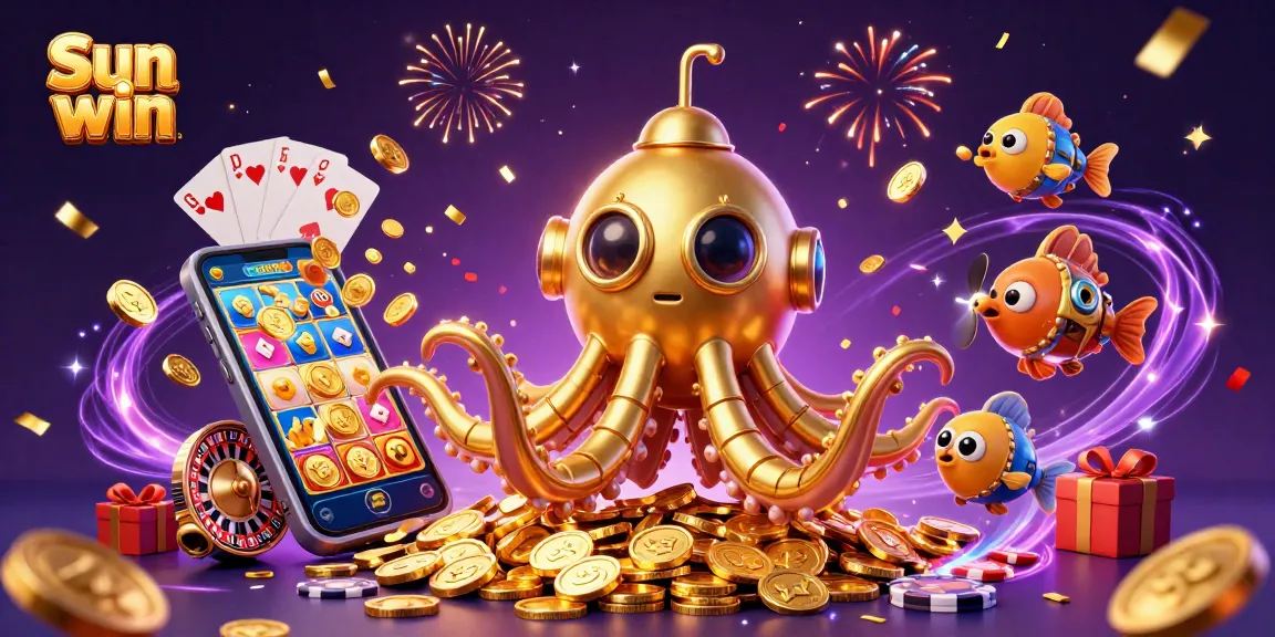 Experience vibrant slot gaming excitement with Sun win in a magical underwater scene.