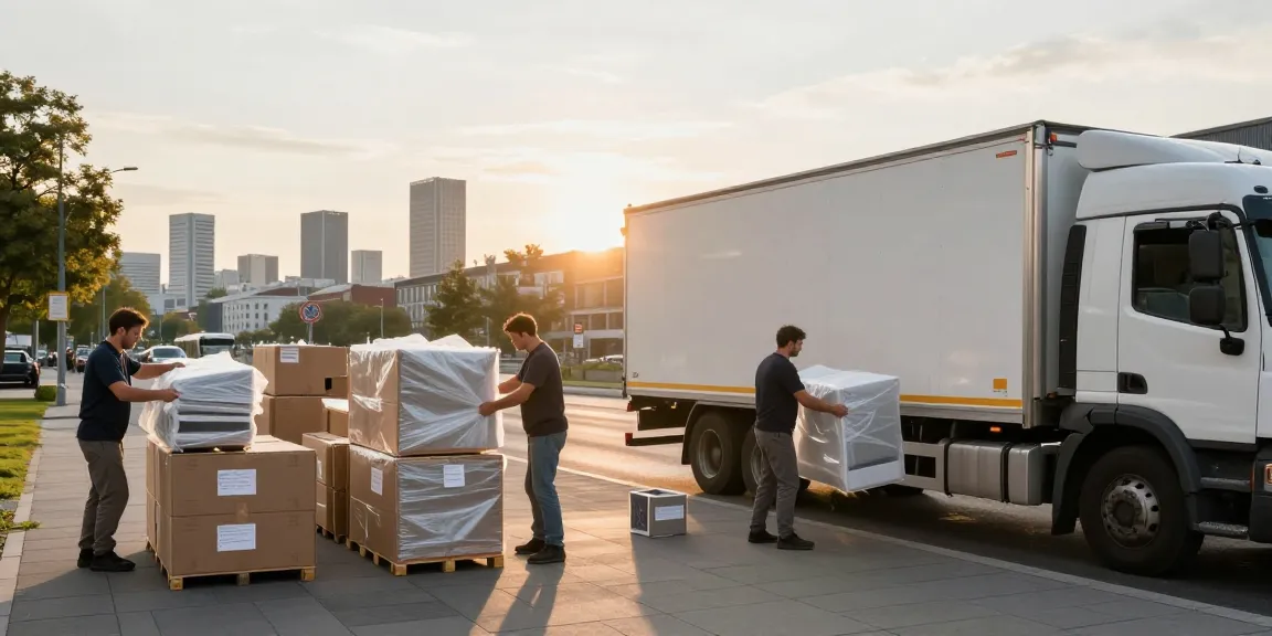 Umzugsunternehmen Ludwigshafen - Professionelles Umzugsteam vorbereitet Möbel in Ludwigshafen für den Transport.