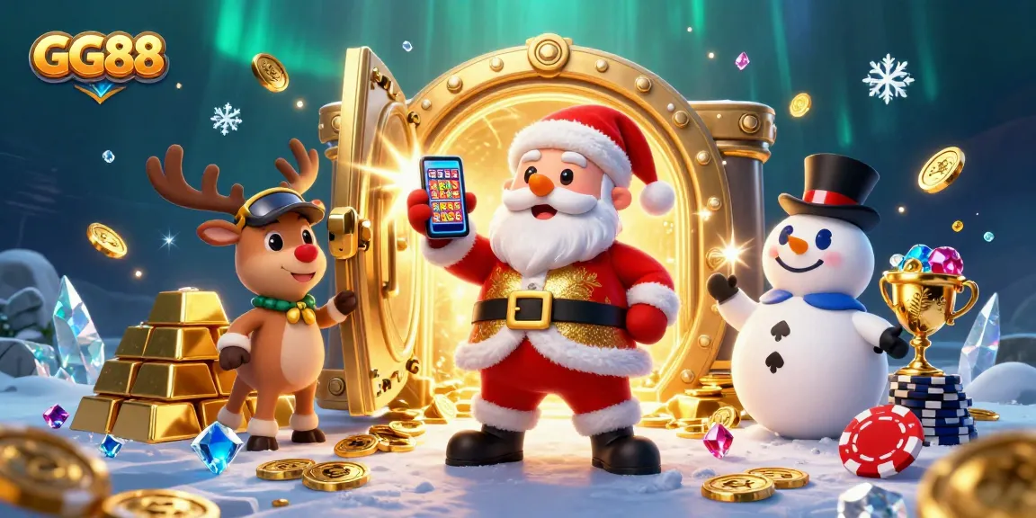 Experience the thrills of GG88 casino, jackpot slots, and vibrant festive themes in a magical scene.