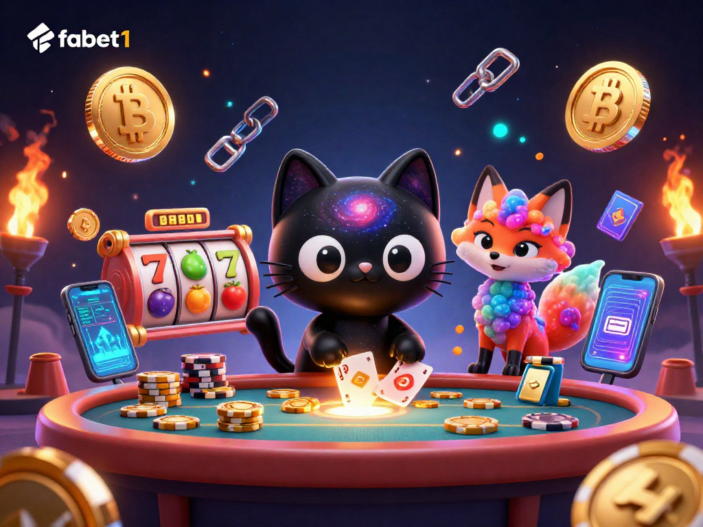 Experience fabet1's vibrant cosmic casino with swirling galaxies and crypto fun!