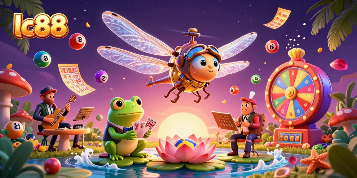 Experience thrilling action at lc88 as a dragonfly helicopter pilot flies above a lily pad casino.