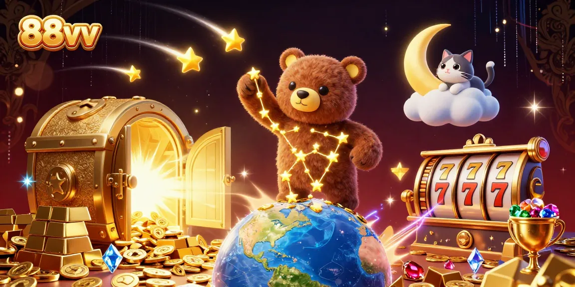 Engage with 88vv's vibrant gaming experience capturing coins from a treasure vault.
