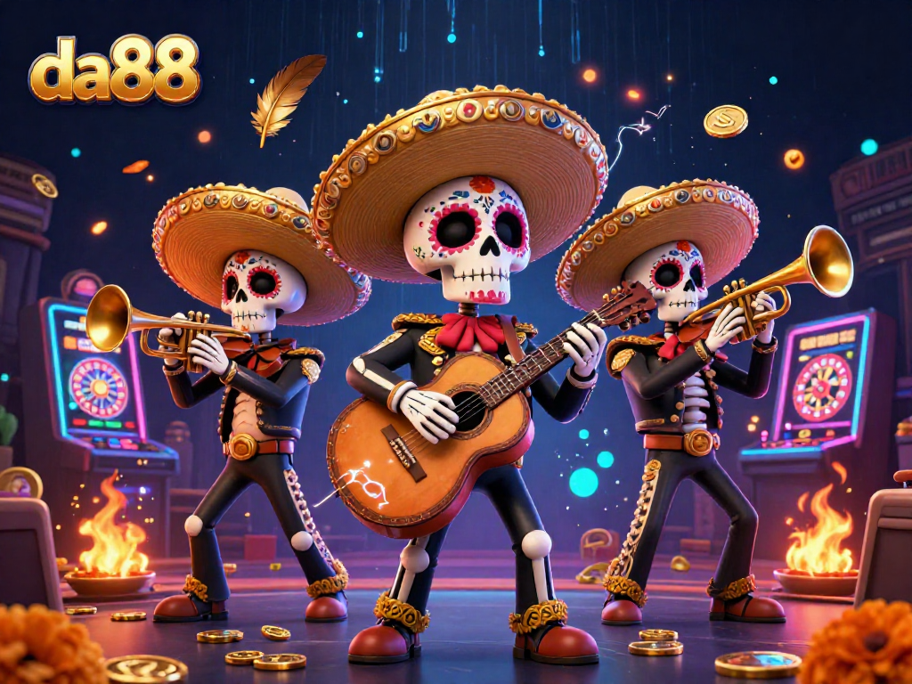 Experience thrilling games at da88 with a vibrant mariachi-themed casino scene filled with excitement.