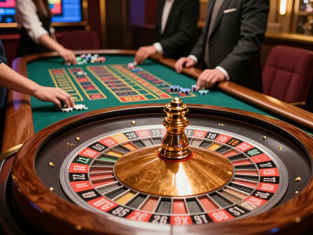 Players engaging in intense roulette action at XX88 casino, dynamic atmosphere highlighting excitement.