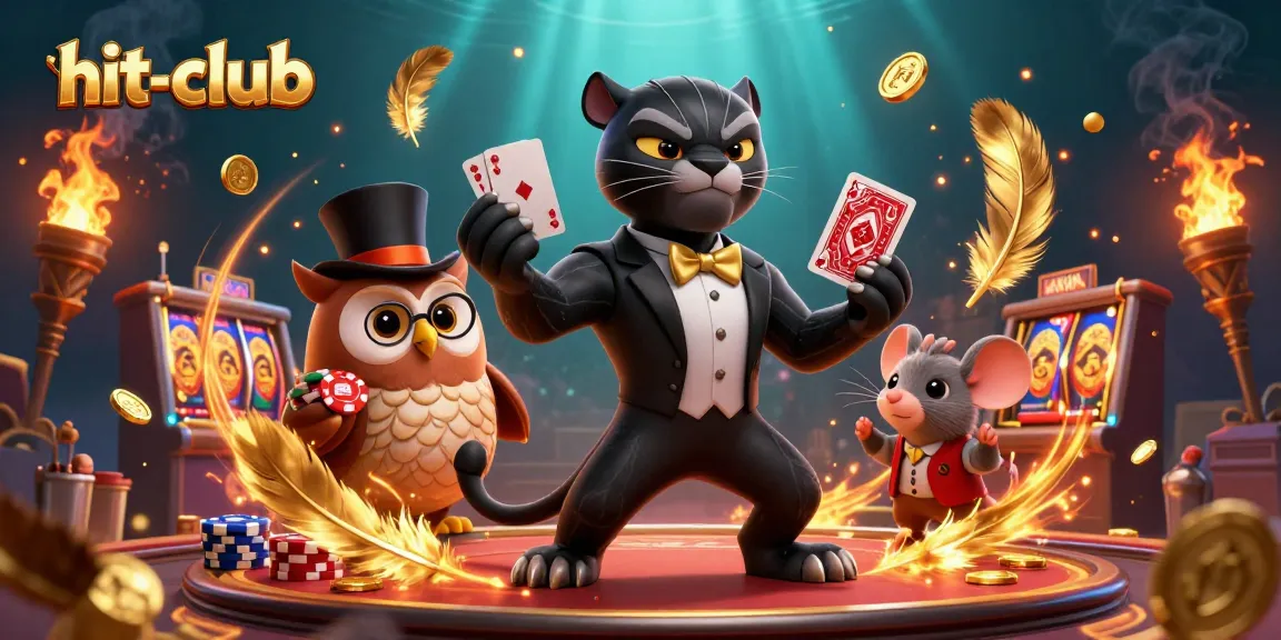 Experience the excitement of hit-club with a stylish panther dealer and dynamic casino elements.