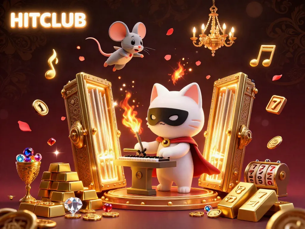 Experience the excitement of HITCLUB with a dynamic 3D scene featuring rich game elements.