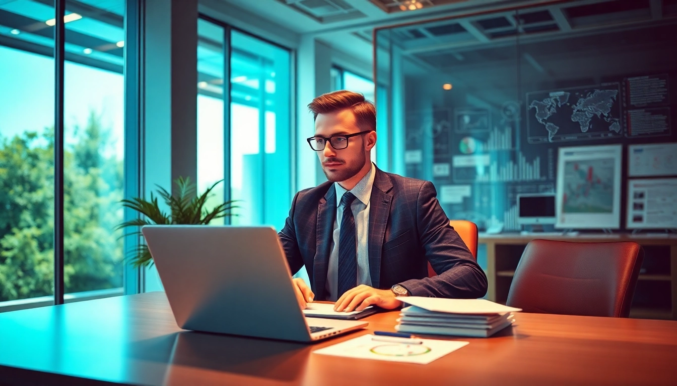 Professioneller Headhunter IT analysiert Kandidaten in modernem Büro mit Technologie.