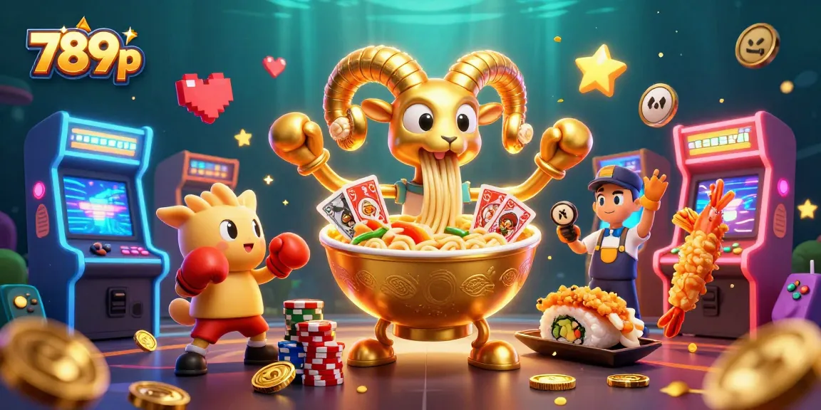Engage in thrilling gaming action with 789p's vibrant casino scene featuring lively characters.