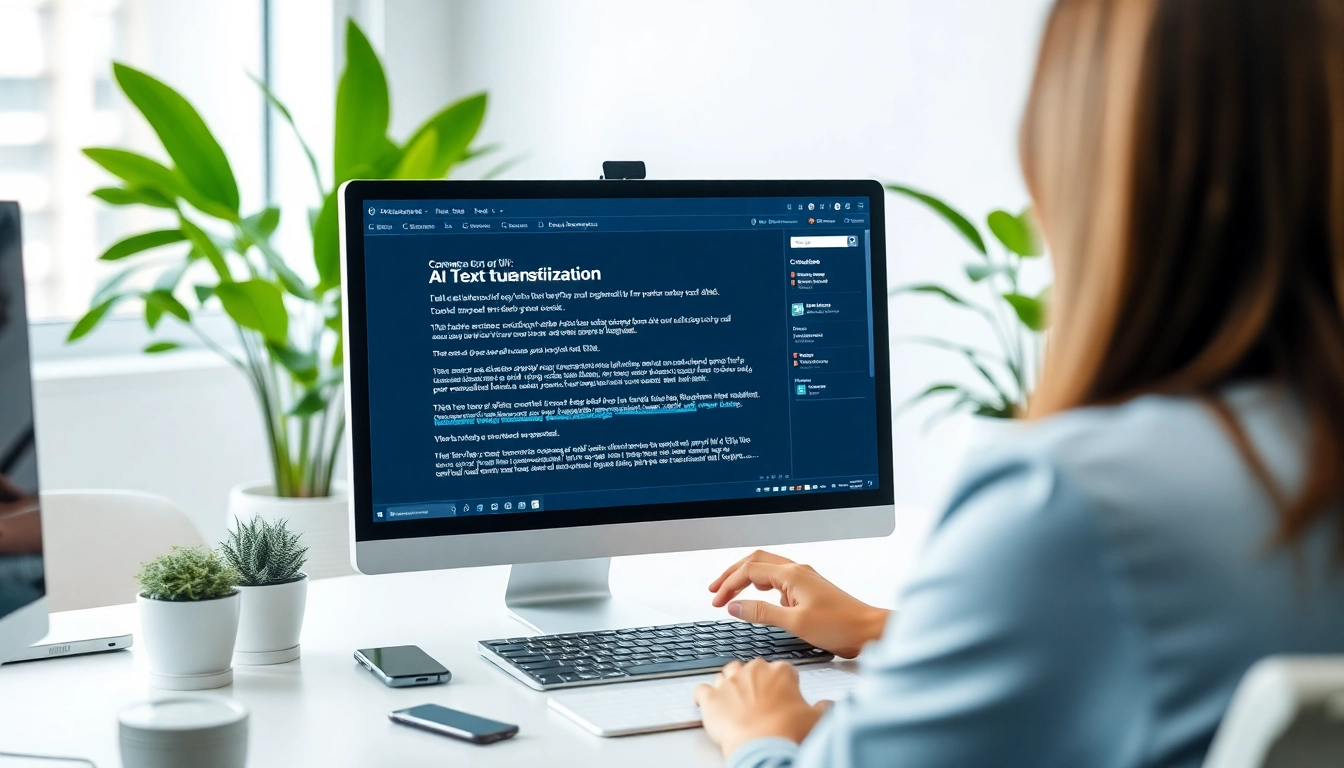 KI Text humanisieren free mit einem digitalen Arbeitsplatz zur Textverarbeitung